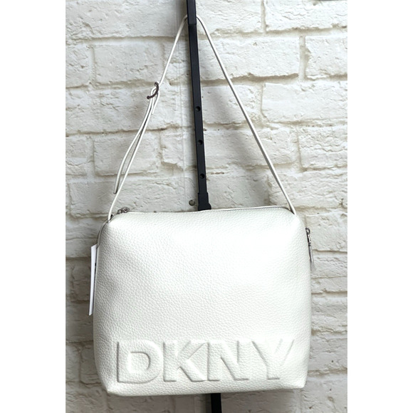 DKNY Donna Karen Zia‎ Small Hobo White Ivory Handbag Shoulder Bag - Picture 1 of 16